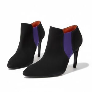 Via Spiga ❤︎ Blaire Suede Pointy Toe Heeled Ankle Booties ❤︎ Black Violet ❤︎︎ 8